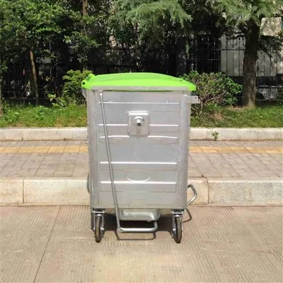 ڈھکن کے ساتھ چھوٹے دھاتی بیرونی ردی کی ٹوکری